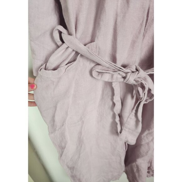 Salter House Women's Sz. M Linen Robe In Lavender - Picture 3 of 7